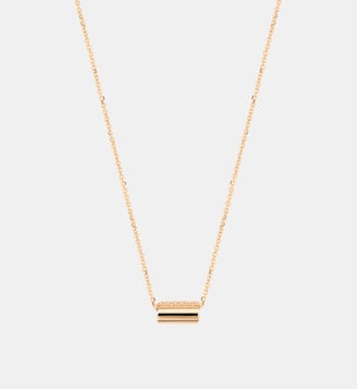 Chaine et pendentif petit tube en or rose - Ginette Ny - Or rose