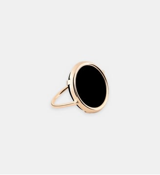Bague en or rose et onyx noir  - Ginette Ny - Noir