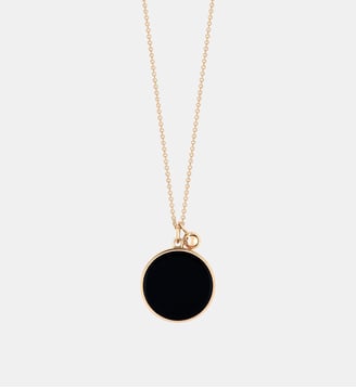 Chaine - Disque en or rose et onyx - Ginette Ny - Noir