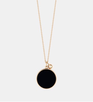 Chaine en or rose - Disque en onyx - Ginette Ny - Noir