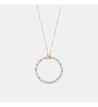 Chaine en or rose et mini diamants - Ginette Ny - Diamant blanc