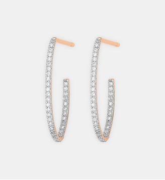 Créoles en or rose et diamants - Ginette Ny - Or rose