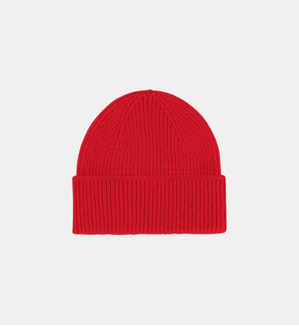 Bonnet revers laine mérinos  - Colorful Standard - Rouge