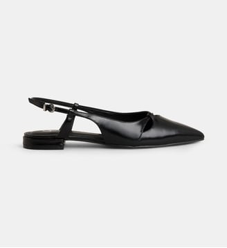 Ballerines slingback plates Beren découpes cuir - Galeries Lafayette - Noir