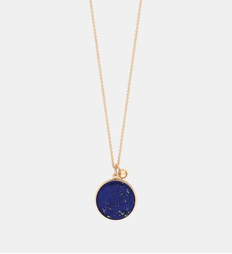 Chaine en or rose - Disque en lapis lazuli - Ginette Ny - Bleu