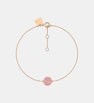 Bracelet-Mini disque en or rose et rhodochrosite - Ginette Ny - Rhodochrosite