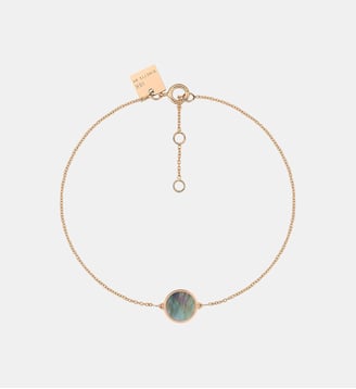Bracelet-Mini disque en or rose et nacre - Ginette Ny - Nacre noir
