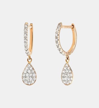 Créoles en or rose et diamants - Ginette Ny - Diamant blanc