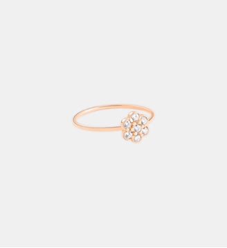 Bague lotus en or rose et diamants - Ginette Ny - Diamant blanc
