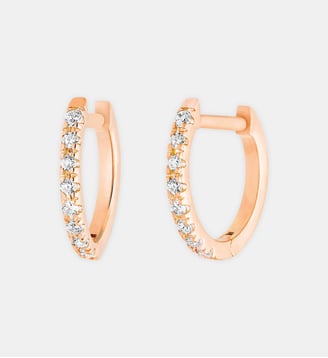 Créoles en or rose et diamants - Ginette Ny - Or rose