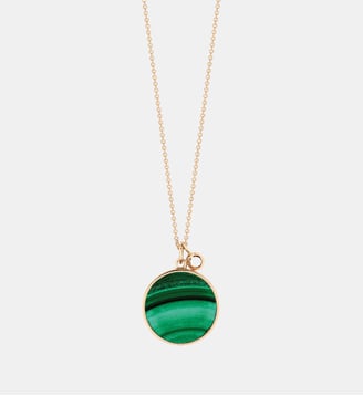 Chaine en or rose - Disque en malachite - Ginette Ny - Vert malachite