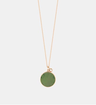 Chaine - Disque en or rose et jade - Ginette Ny - Jade