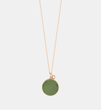 Chaine en or rose - Disque en jade - Ginette Ny - Jade
