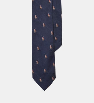 Cravate signature en soie - Polo Ralph Lauren - Bleu marine