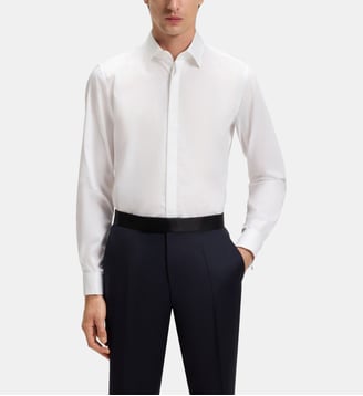 Chemise droite Hank en coton - BOSS - Blanc