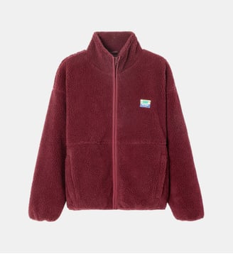 Veste droite façon sherpa - American Vintage - Bordeaux