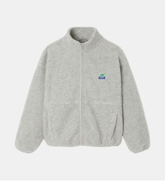 Veste droite façon sherpa - American Vintage - Gris polaire