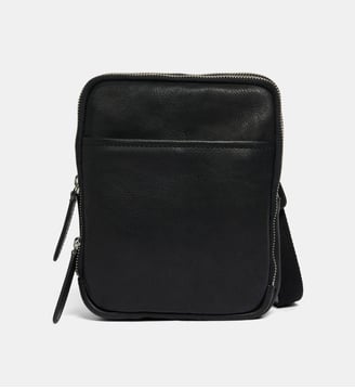 Sacoche reporter New Baia en cuir - Galeries Lafayette - Noir