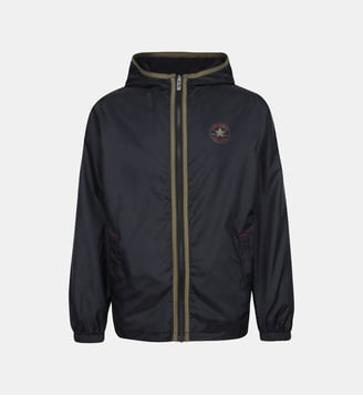 Blouson coupe-vent à capuche - Converse - Bleu brut
