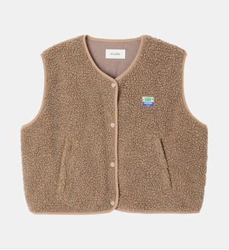 Veste sans manches droite effet peau lainée - American Vintage - Muscade