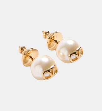 Boucles D’oreilles signature perles - Valentino Garavani - Doré