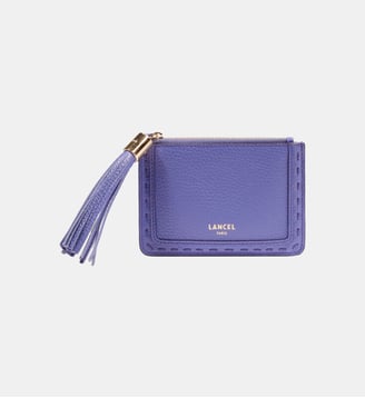 Porte-cartes zippé Premier flirt cuir grainé - Lancel - Bleu