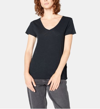 T-shirt droit en coton mélangé - American Vintage - Bleu