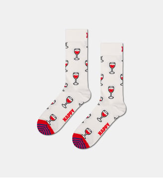 Chausettes Wine - Happy Socks - Blanc et rouge