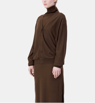 Cardigan droit en laine mélangée mixte - Lemaire - Noisette