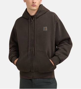 Hoodie confort Vista zippé coton - Carhartt WIP - Tabac