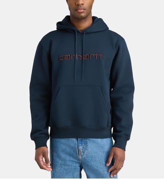 Hoodie droit signature teneur coton - Carhartt WIP - Bleu marine