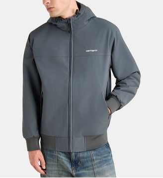 Blouson court à capuche signature - Carhartt WIP - Bleu gris