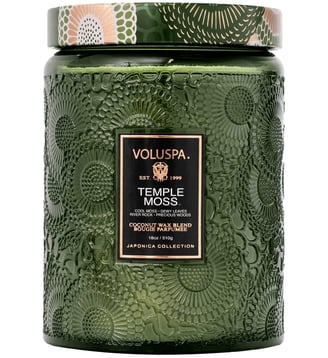 Bougie parfumée Pot en verre Temple Moss 510 g - Voluspa - Vert