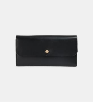 Portefeuille large à volets Kiko en cuir lisse - Galeries Lafayette - Noir