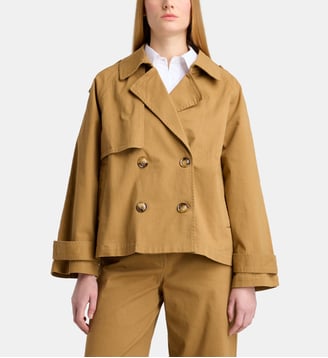 Trench court Arius Twill coton mélangé femme - Galeries Lafayette - Beige