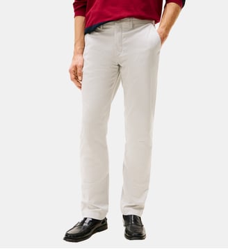 Pantalon Denton chino droit coton stretch - Tommy Hilfiger - Gris clair
