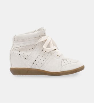Baskets montantes Bobby en cuir - Isabel Marant - Chalk