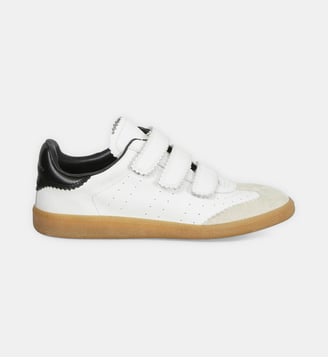 Baskets basses Beth en cuir fermeture à scratch - Isabel Marant - Blanc