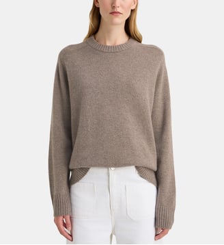 Pull droit Unisex cachemire - Galeries Lafayette - Taupe