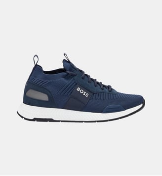 Baskets basses style chaussettes - BOSS - Bleu marine