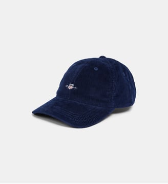 Casquette signature coton velours côtelé - Gant - Bleu marine
