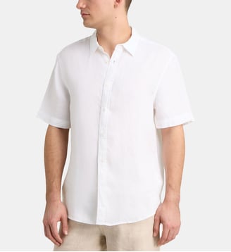 Chemisette droite Rilinco en lin européen™ - Galeries Lafayette - Blanc