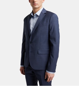 Veste de costume slim Roche en laine - Comptoir GL - Bleu foncé
