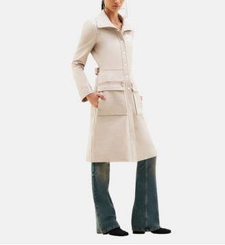Trench femme droit en coton mélangé - Courrèges - Beige clair