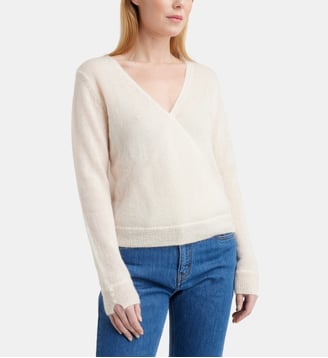 Pull court en maille douce Arielle laine mélangée - Galeries Lafayette - Écru