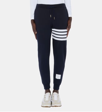 Jogging tapered coton bandes contrastantes - THOM BROWNE - Navy