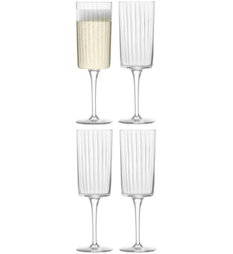 Lot de 4 flûtes 21 cl Transparent - LSA International - Argenté