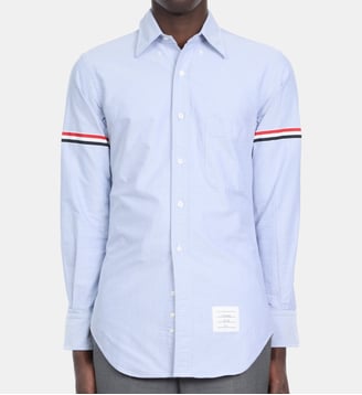 Chemise boutonnée à col pointe - THOM BROWNE - Light blue
