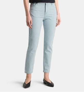 Jean court Slim New coton bio - Galeries Lafayette - Bleu clair