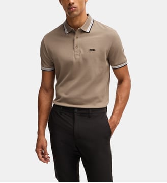 Polo Paddy en piqué de coton - BOSS - Brun clair